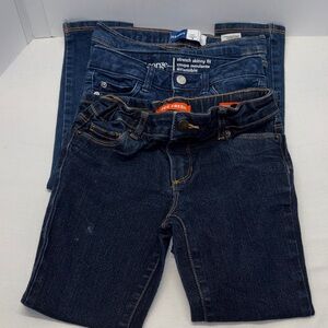3 pairs of Girls jeans, Old Navy, George, Joe Fresh denim jeans.